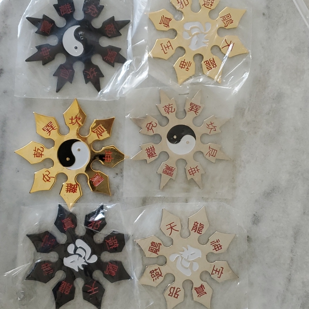 Set of 6 Chinese Decorative Throwing Stars